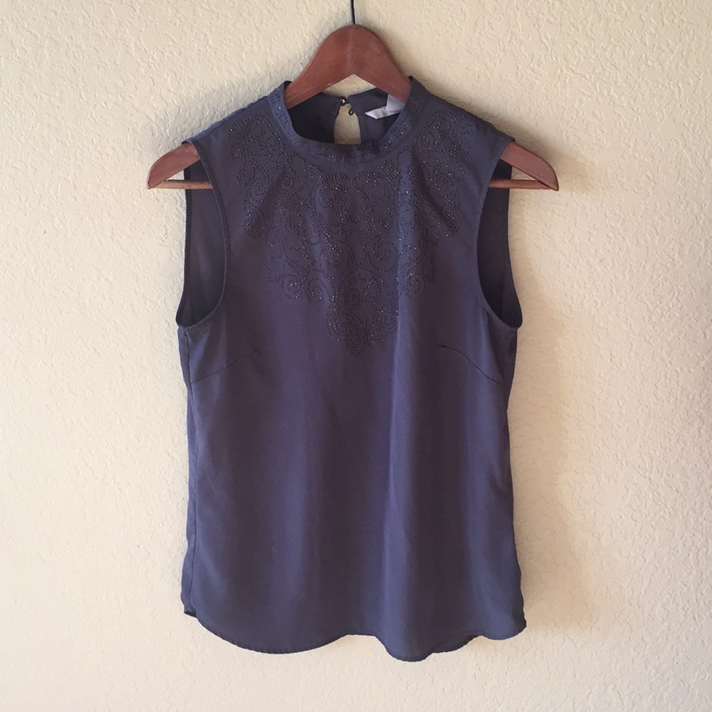 H&M Grey High Neck Blouse